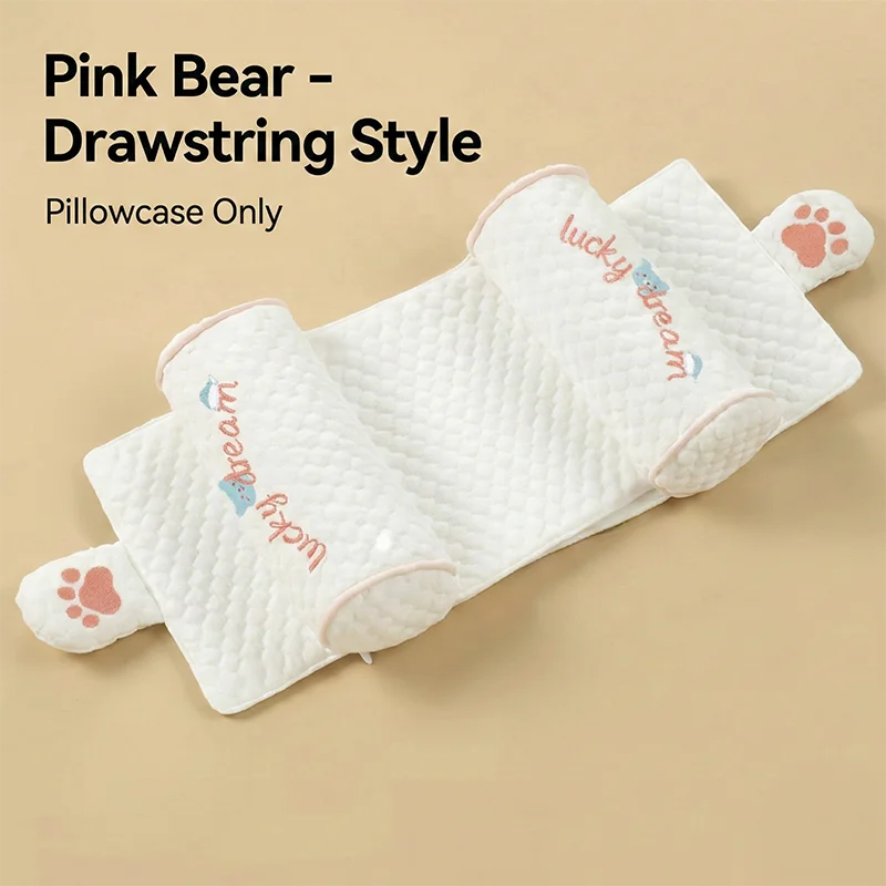 Customized Head Shape Pillow for Infant 0-12 Months Adjustable Width Breathable Cotton with Natural Millet Filling for Baby