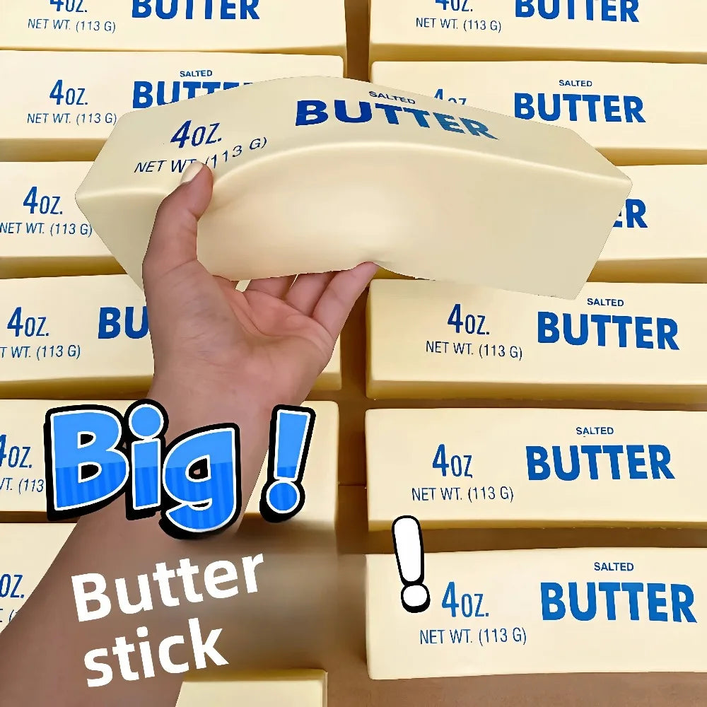 Squishy Elastic Cheese Stick Butter Stick Fidget Toys Funny Decompression Stress Anxiety Relief Squeeze Prank Toy