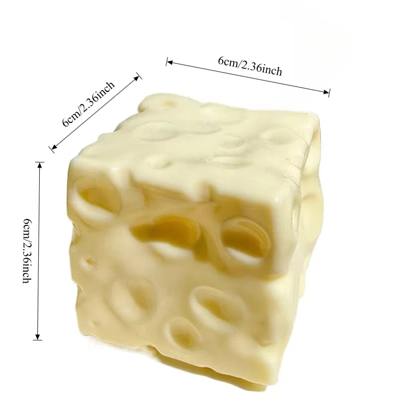 Giant Cheese Shaped Squeeze Stress Relief Toy Soft Thick Squishy Fidget Toy Non-Rigid Non-Springy Anxiety Relief for Kids Adults